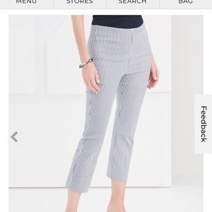 Chico’s Brigitte Slimming Crop Stripped Beige Pants